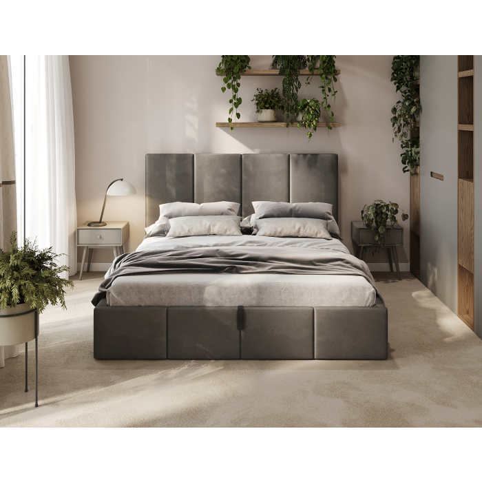 Elegantes Polsterbett Anthrazit Doppelbett